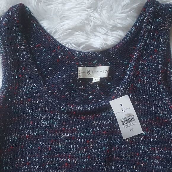 Lou & Grey by Loft Striped Sweater Sleeveless Tank Top Size XS New with tags NWT - Picture 4 of 5